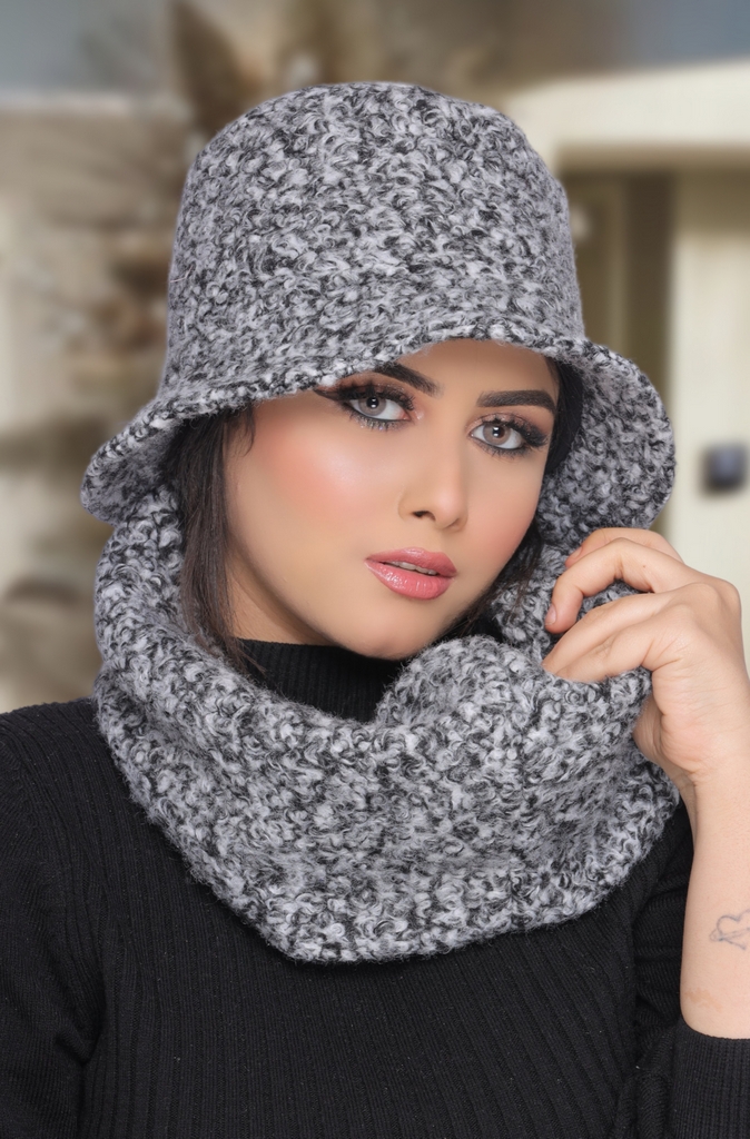 Bucket Hat & Scarf Crocs one piece velvet - Smile Turbans - 1767