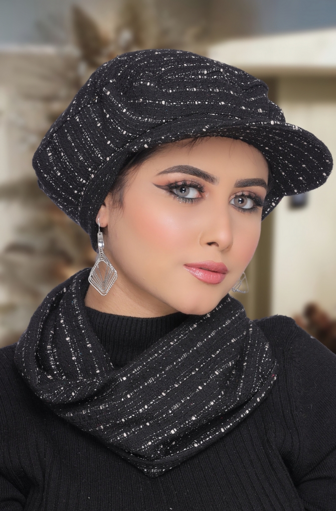 Beret & Scarf Beret knitwear - Smile Turbans - 1768