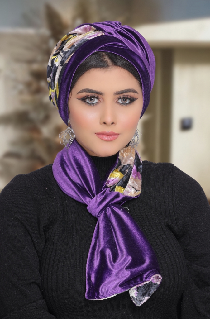 Turban  & Scarf Crocs one piece velvet - Smile Turbans - 1775