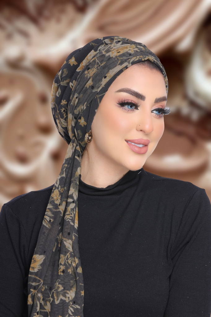 Turban Drape it in two pieces with a tie Tulle - Smile Turbans - 1828