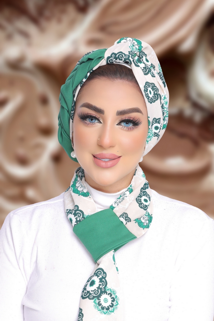 Turban  & Scarf Plait it on one side Zara fabric - Smile Turbans - 1878