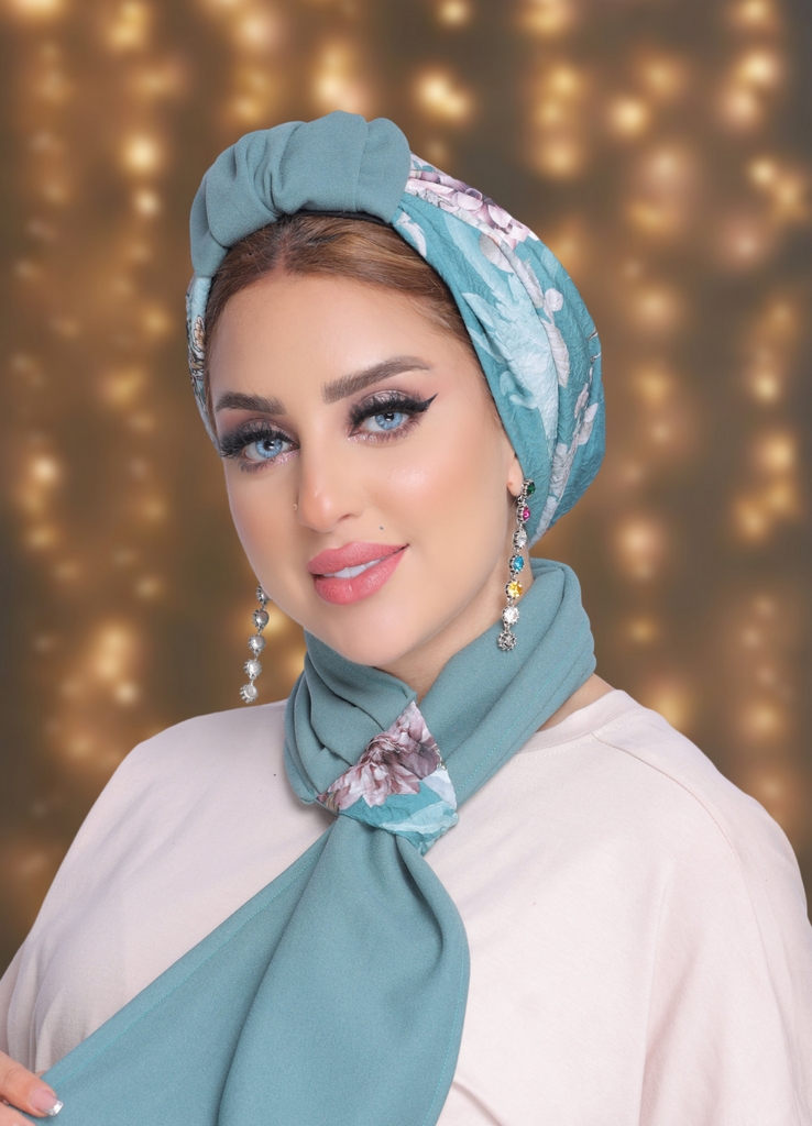 Turban  & Scarf with soft crepe material - Smile Turbans - 2006