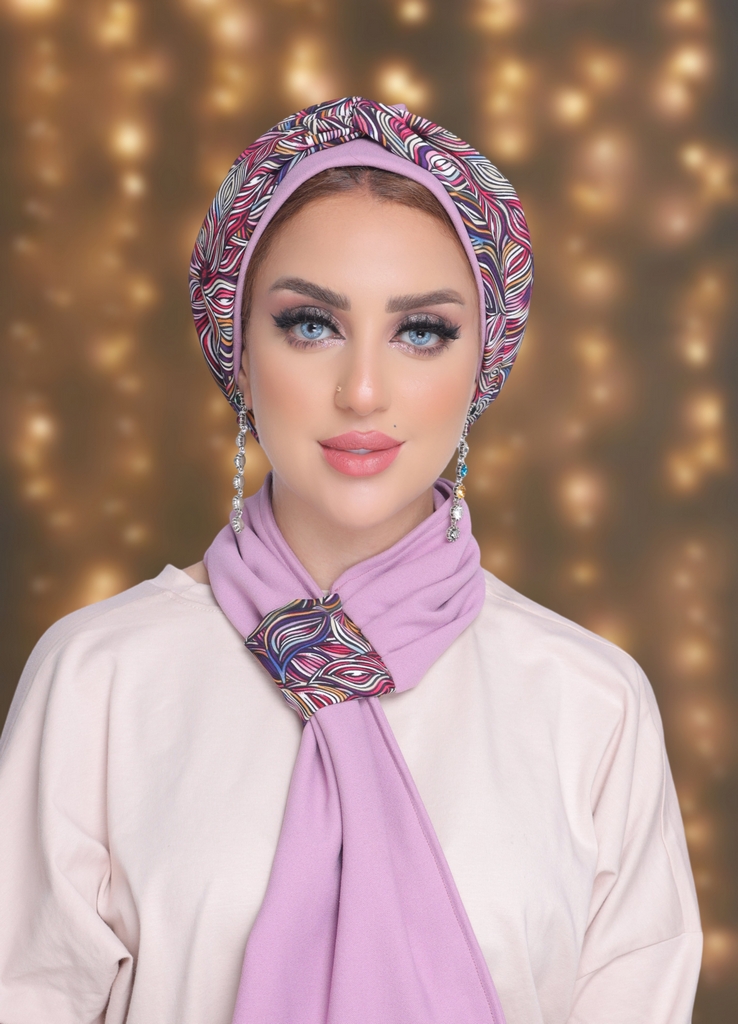 Turban  & Scarf Tied bow two piece crepe material - Smile Turbans - 2026