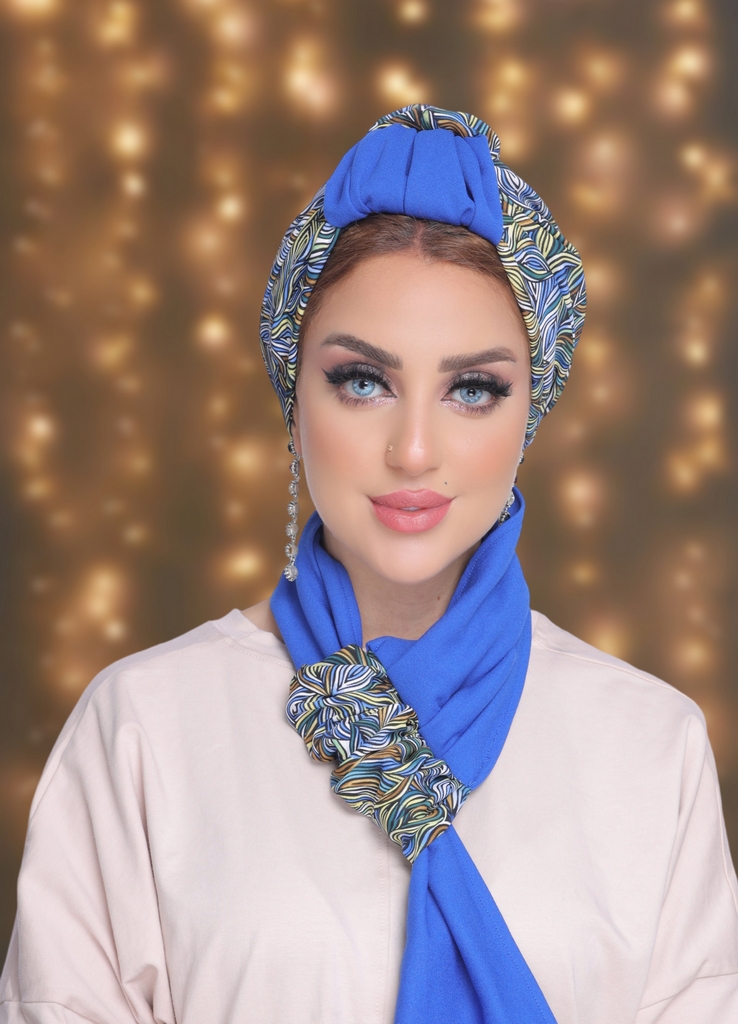 Turban  & Scarf two piece crepe material - Smile Turbans - 2027