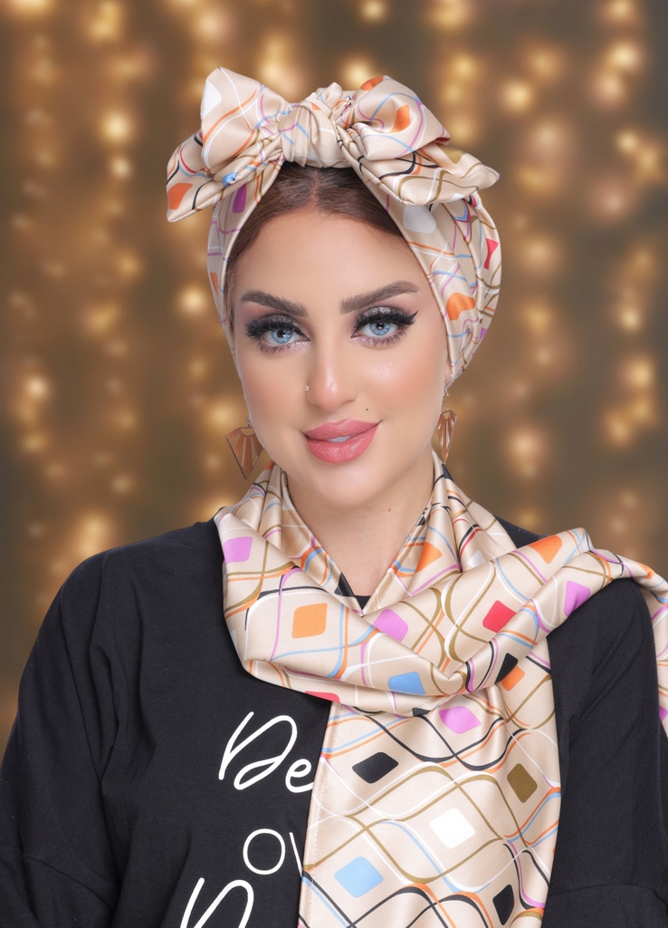 Turban  & Scarf bow satin - Smile Turbans - 2062