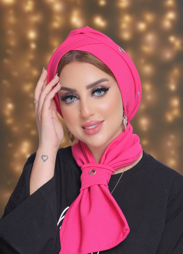 Turban  & Scarf two piece crepe material - Smile Turbans - 2095