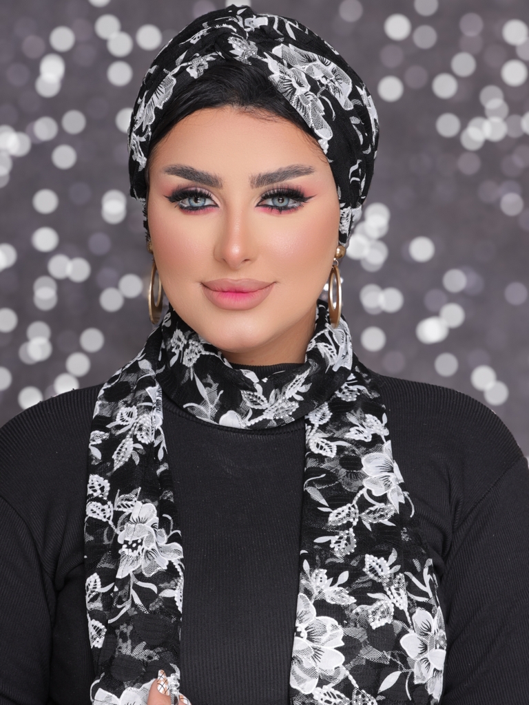 Turban  & Scarf Crocs tulle - Smile Turbans - 2188