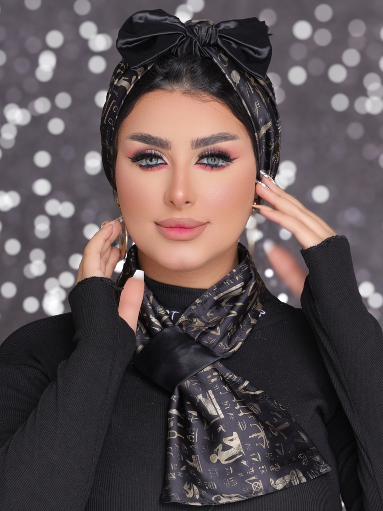 Turban  & Scarf  bow satin - Smile Turbans - 2201