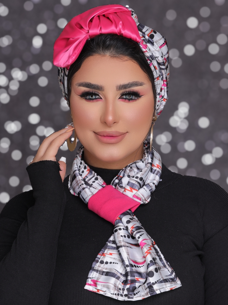 Turban  & Scarf Half a bow satin - Smile Turbans - 2202