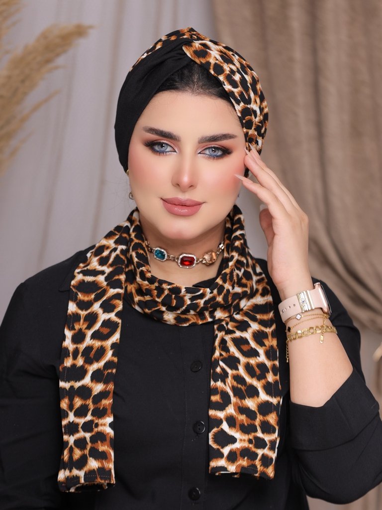 Turban  & Scarf Crocs crepe material - Smile Turbans - 2295