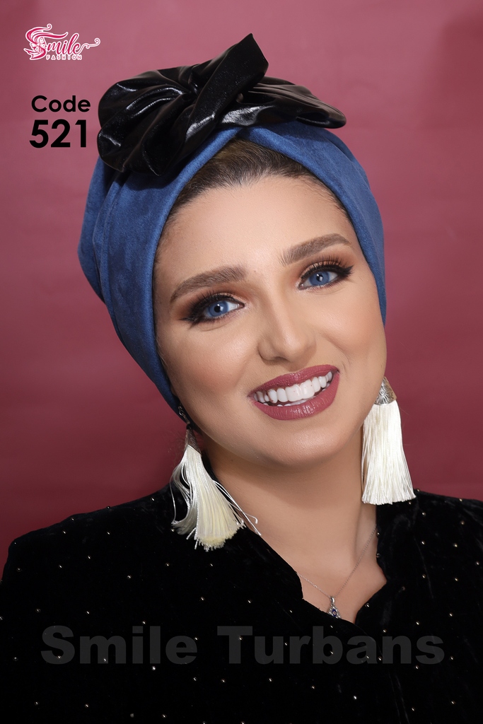 Turban leather flower suede - Smile Turbans - 521