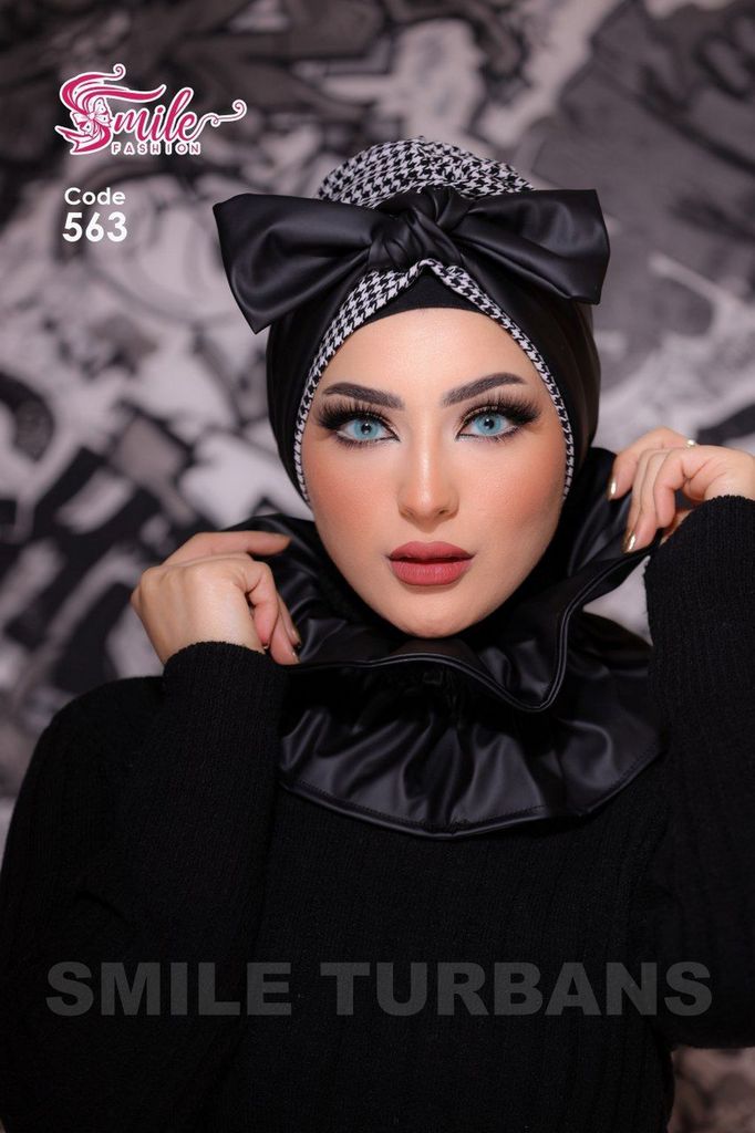 Turban  & Scarf Headband bow leather - Smile Turbans - 563