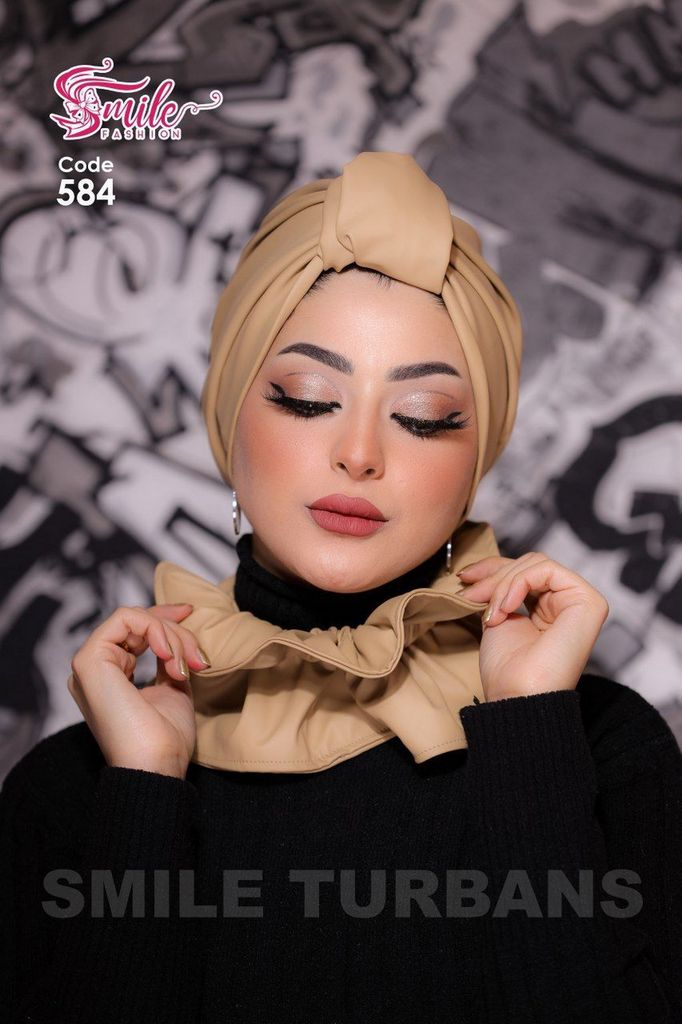 Turban  & Scarf two piece satin - Smile Turbans - 584