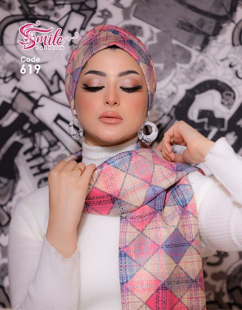 Turban  & Scarf plaid suede - Smile Turbans - 619