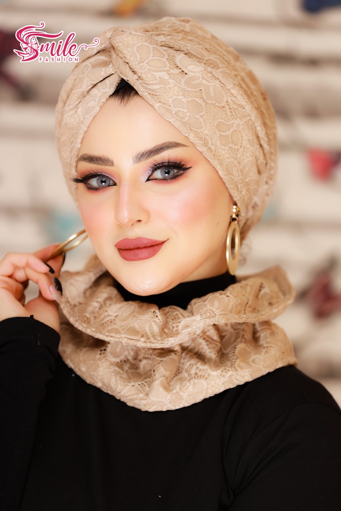 Turban  & Scarf cross one piece Dantel - Smile Turbans - 639