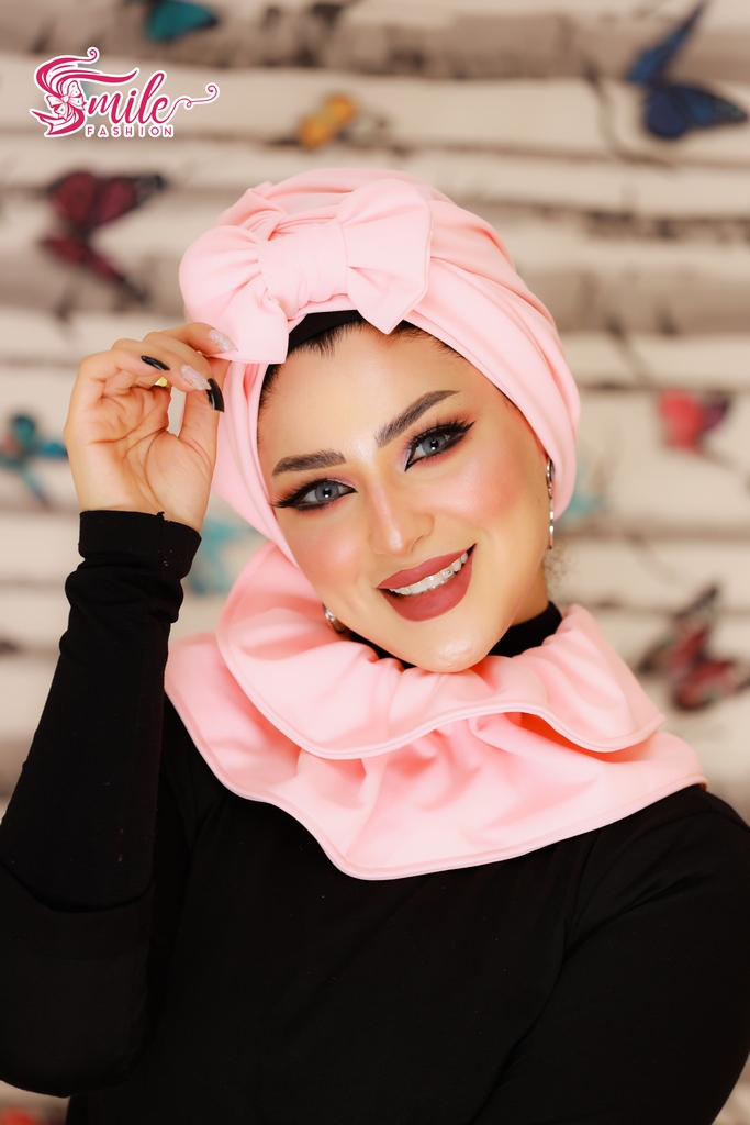 Turban  & Scarf Headband with a bow crepe - Smile Turbans - 666