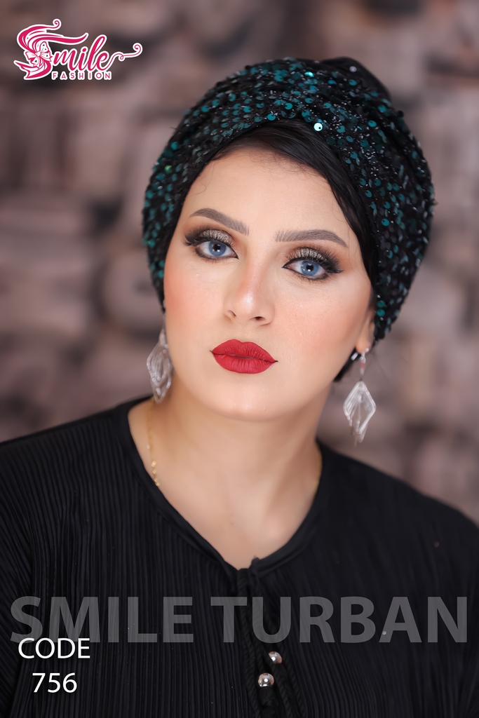 Turban Drape one piece caviar - Smile Turbans - 756