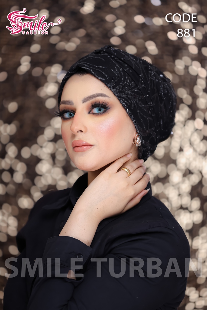 Turban Drape one piece caviar - Smile Turbans - 881