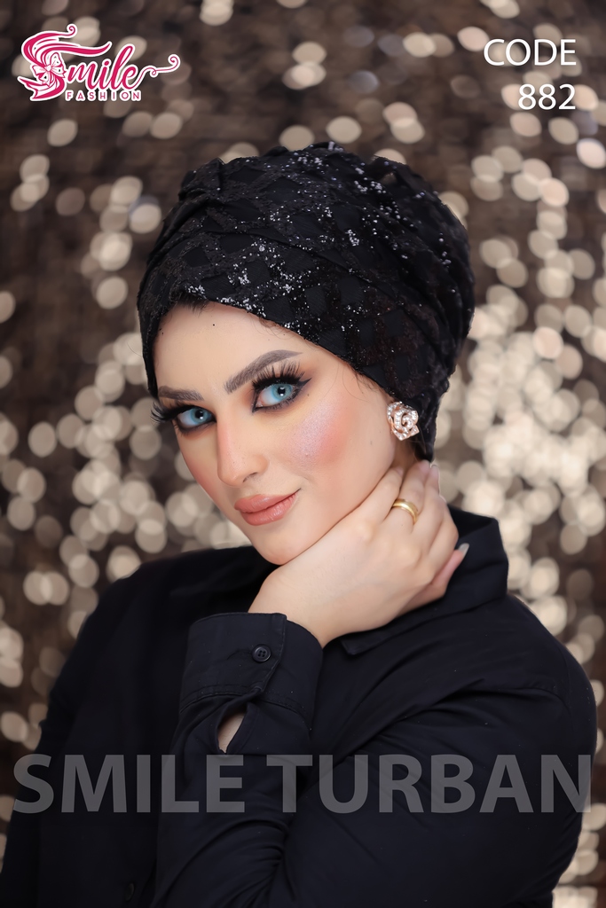Turban Drape one piece caviar - Smile Turbans - 882