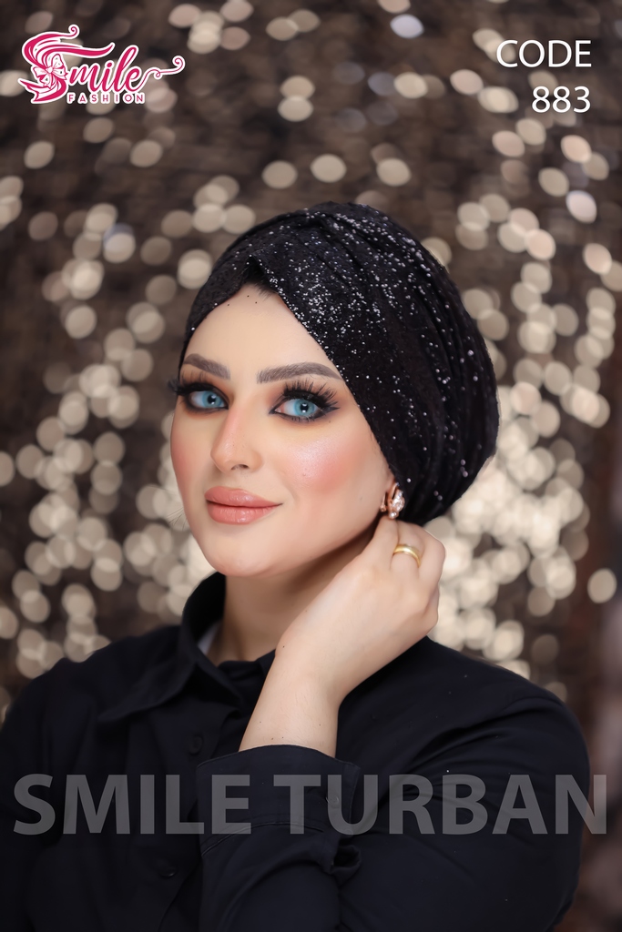 Turban Drape one piece caviar - Smile Turbans - 883